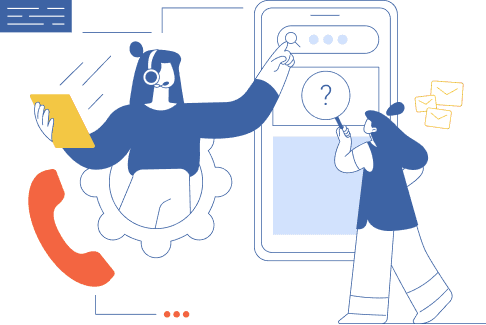 CorpE Customer Support & FAQs Frequently asked questions customer assistance illustration